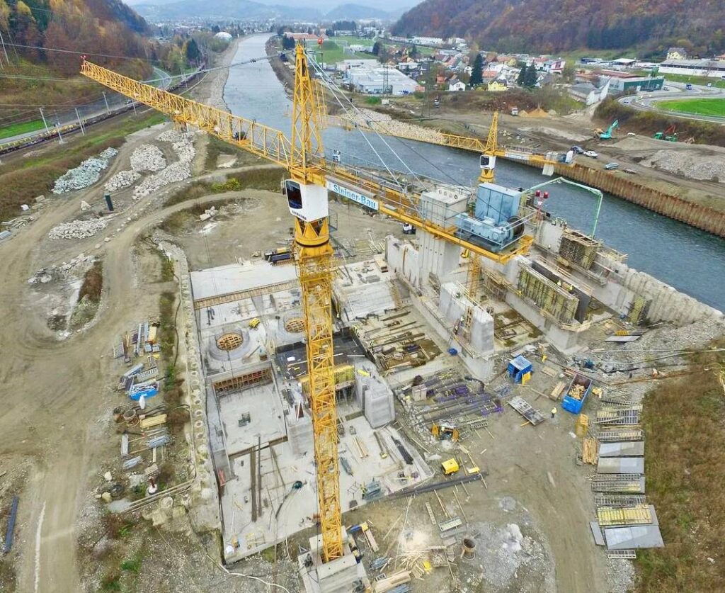 Kraftwerk Gratkorn Baustelle Luftaufnahme