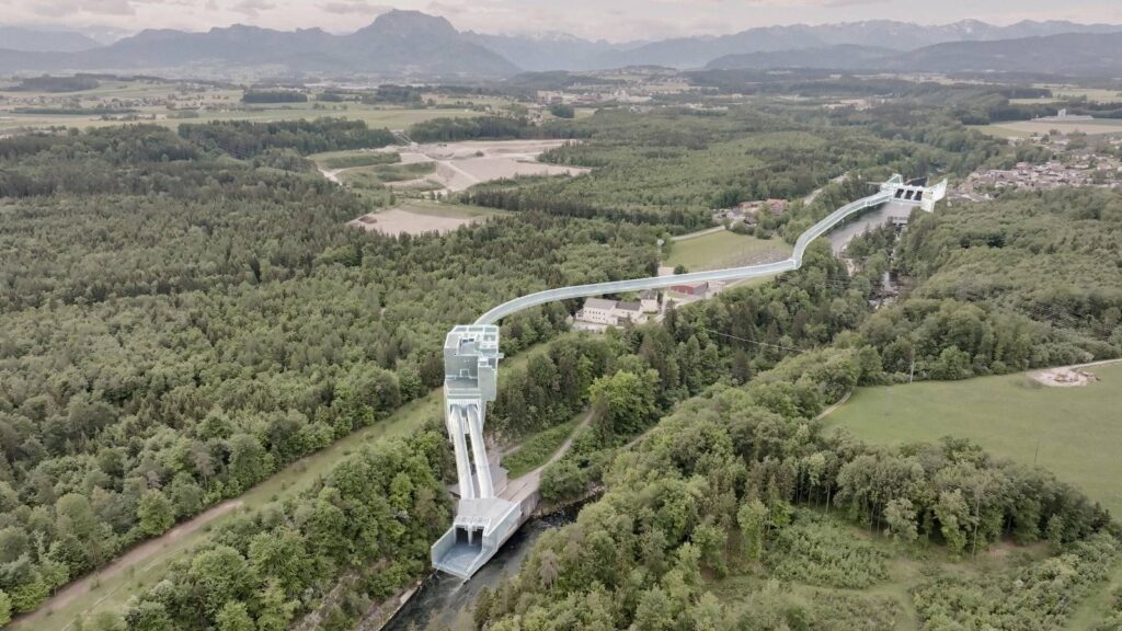 Rendering Neubau Kraftwerk Traunfall
