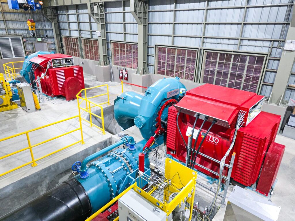 The two Francis turbines provided by GUGLER Water Turbines GmbH have a combined rated capacity of more than 4.7 MW at times of maximum water supply.