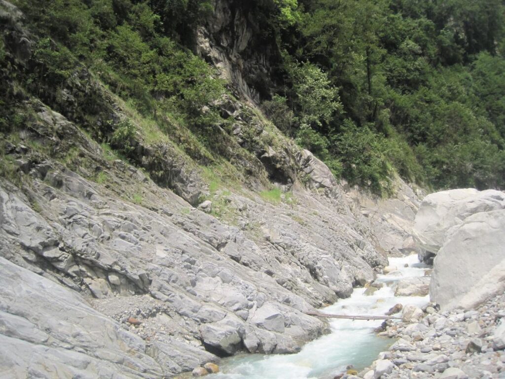 The area where the entrance portal to the Upper Madi cavern power station is being built, around 20 km north-east of the city of Pokhara.