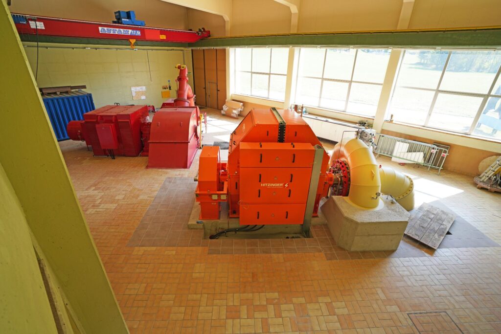 The turbine pair at the Möll power station generates around 15 GWh in a typical year. The fully renewed Machine 1 can be seen in the foreground.