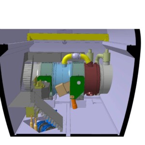 3D visualisation of the valve service chamber Schieberkammer Finstertal Klappen DN3500 Erneuerung und Instandsetzung