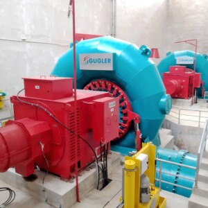 Built for a design flow rate of 13,85 m³/s and a 21 m net head, each of the identically constructed turbines provides a bottleneck capacity of 2.65 MW. KW Bach Dang Turbinen