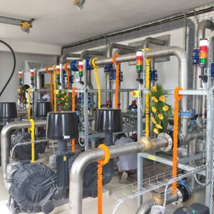 Festively decorated control room. Control Unit