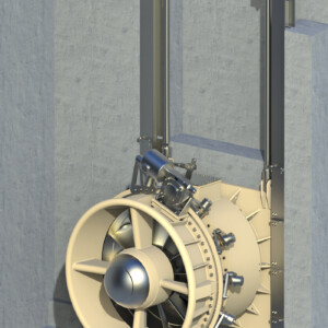 The new Kaplan EVO was also optimised by Global Hydro engineers to enhance ease
of maintenance. A rail system allows the machine unit to be extended and raised to the water surface with ease. Kaplan Evo