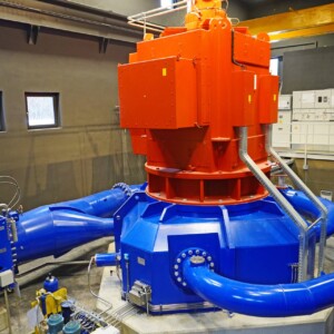 With an effective head of 173.4m and a design flow rate of 1,980l/s, the machine achieves an installed capacity of 3MW. Kraftwerk Suldenbach