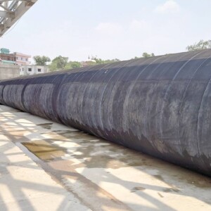 The first inflation test in June 2022 Schlauchwehr Gaya Ji Membrane