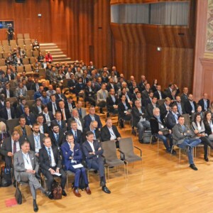 A rich and varied audience of international guests in the theatre hall at the Laxenburg Castle Conference Centre. Viennahydro