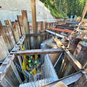 A vertical slot pass fish ladder consisting of 23 basins was constructed at the water intake. Monitoring of the fish ladder commences in May 2023. Wasserfassung Vallember Fischaufstieg
